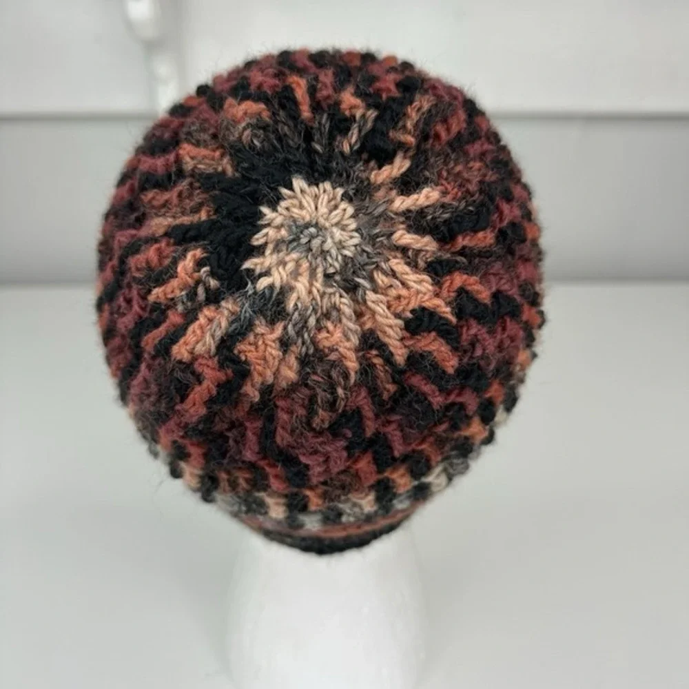 Created by Cyd Handmade Knit Beanie Alpaca Wool Chevron Zig Zag‎ Winter Hat NEW